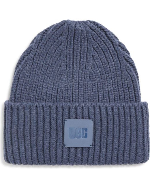 Ugg Blue Chunky Rib Beanie for men