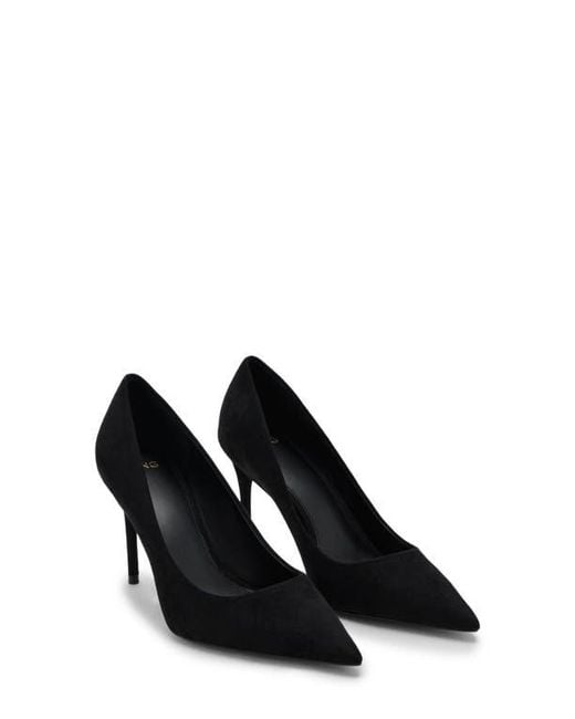 Mango Black Pointed Toe Pump