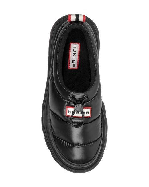 Hunter Black Madi Platform Puffer Slipper