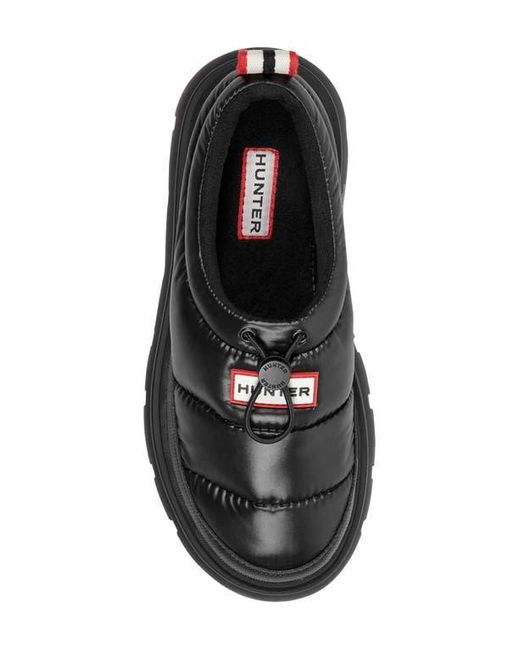 Hunter Black Madi Platform Puffer Slipper