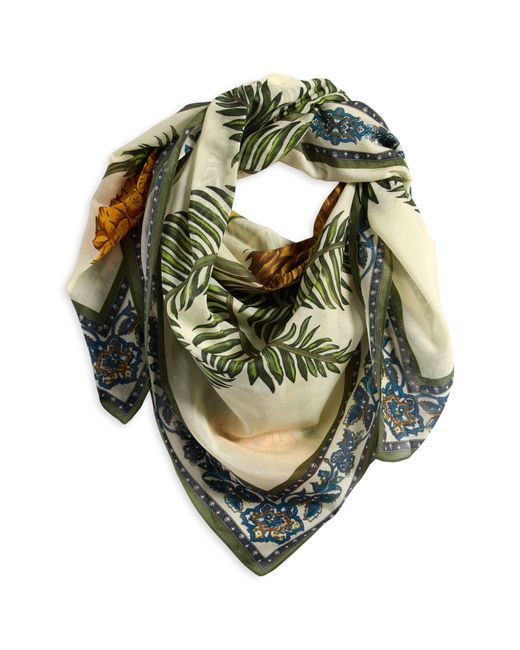 Echo Green Palma Paradisi Cotton & Silk Square Scarf