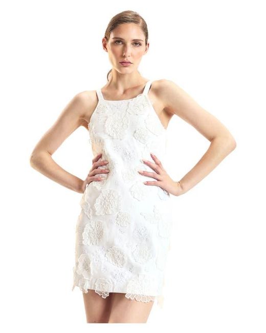 Cynthia Rowley White Pop Floral Applique Mini Dress