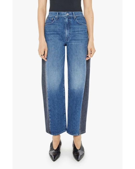 Mother Blue The Half Pipe Flood High Waist Ankle Wide Leg Jeans