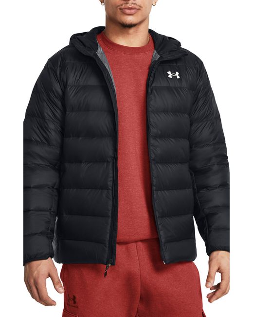 Under Armour Black Legend Down Hooded Performance Puffer Jacket for men