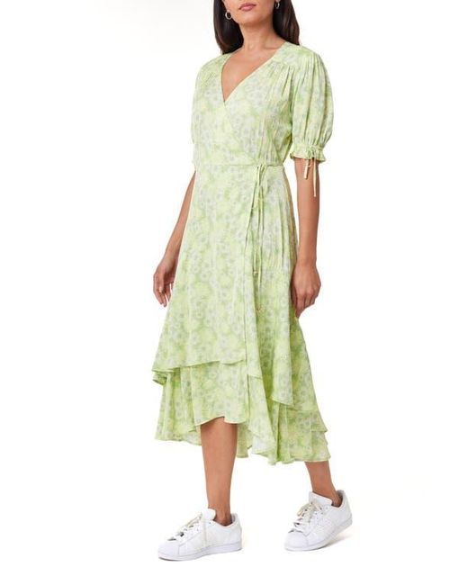 Scotch & Soda Green Wrap Midi Dress