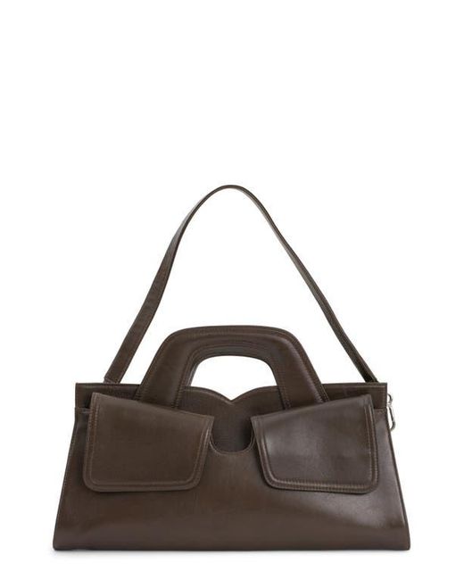 Jeffrey Campbell Brown Lorelai Double Strap Leather Satchel