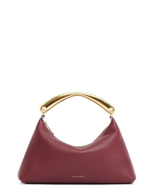 Mansur Gavriel Purple Rhea Metal Handle Leather Bag