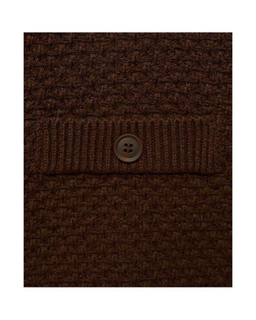 Mango Brown Textured Cardigan