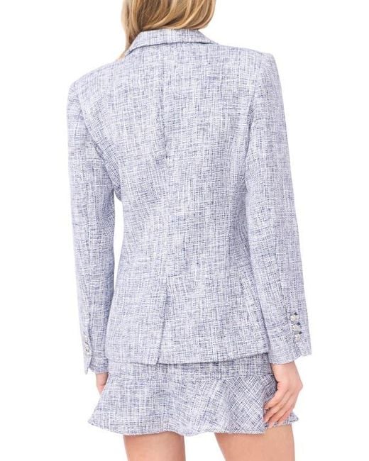 Cece Blue Tweed Double Breasted Blazer
