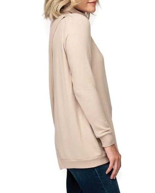 Gibsonlook Natural Cozy Crossover Back Tunic Sweater