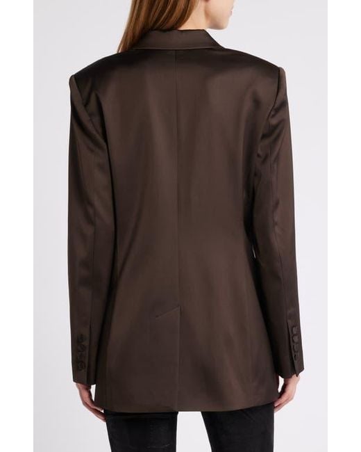 FRAME Brown Mixed Media Double Breasted Jacket