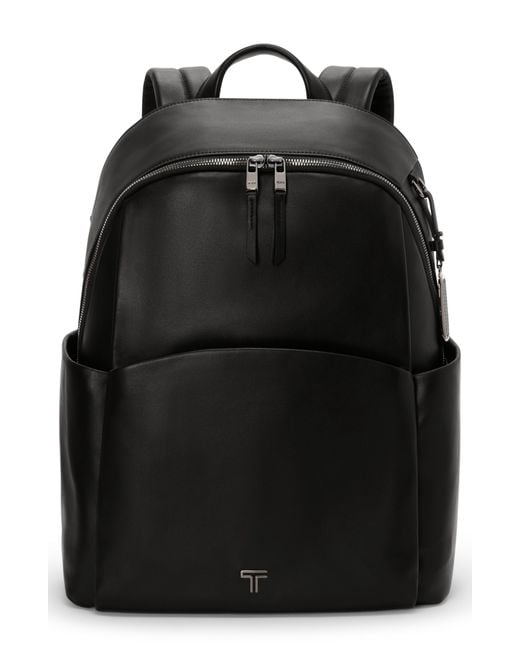 Tumi Black Raina Large Leather Backpack