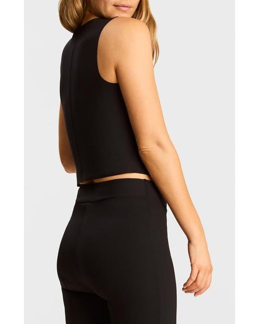 Commando Black Ceo Scuba Knit V-Neck Shell
