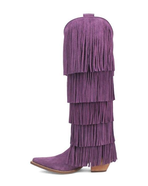 Dingo Purple Wild Child Fringe Knee High Western Boot