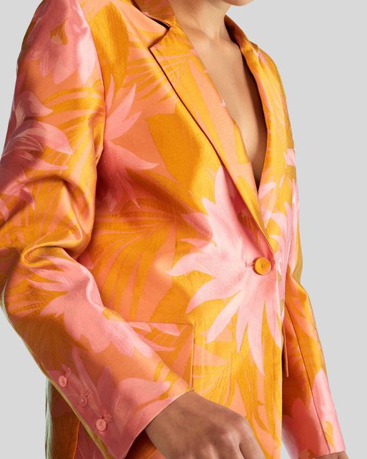 Cynthia Rowley Orange Harper Jacquard Blazer
