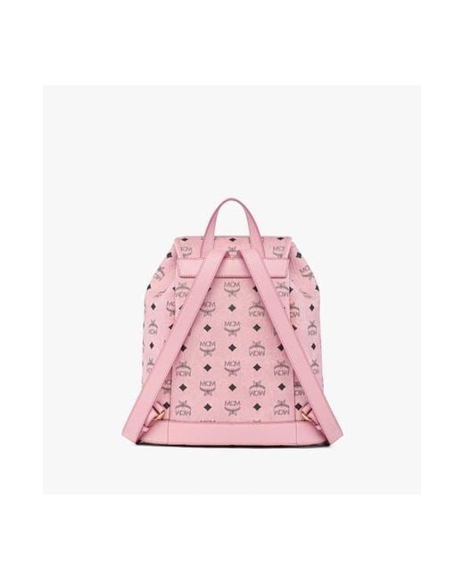MCM Pink Small Aren Drawstring Backpack