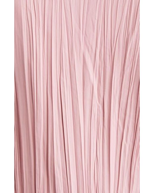 Stine Goya Red Plissé Tie Front Balloon Sleeve Top