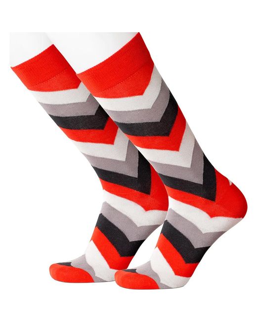 Beau Ties of Vermont Red Chevron Socks for men