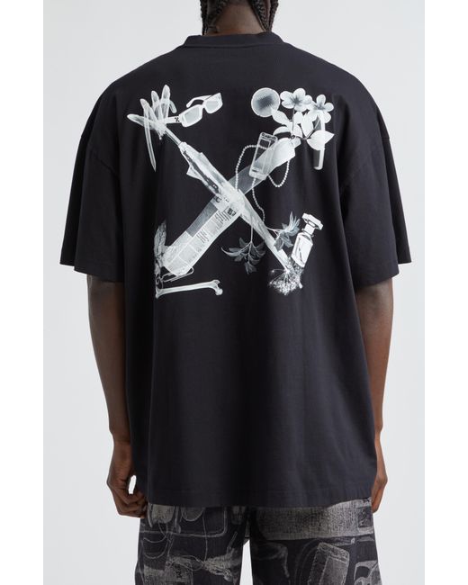 Off-White c/o Virgil Abloh Black Scan Arrows Cotton Graphic T-shirt for men