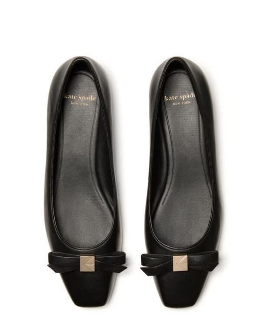 Kate Spade Black Deco Bow Downtown Flat