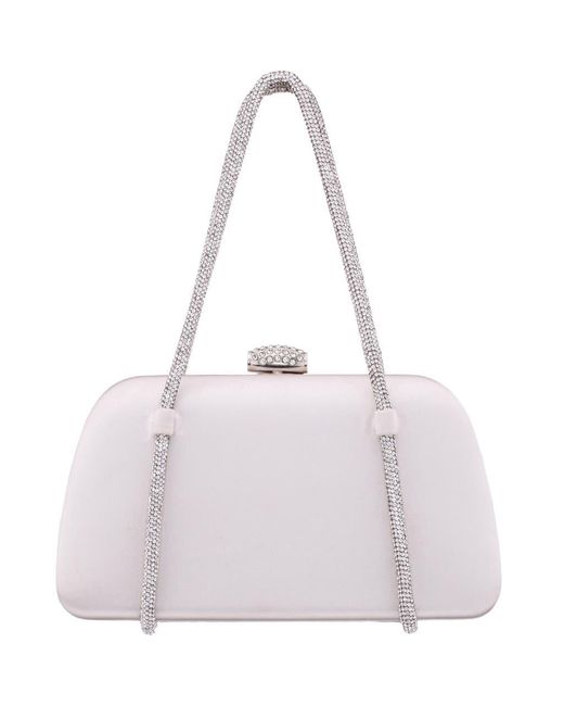 Nina White Camara Frame Clutch