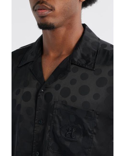 Honor The Gift Black Tonal Dot Camp Shirt for men
