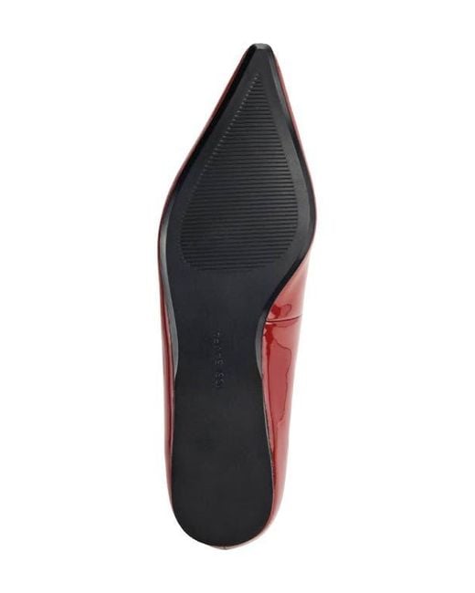 Yosi Samra Red Camille Pointed Toe Mary Jane Flat