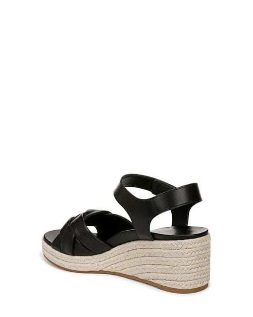 Vionic Black Saratoga Wedge Espadrille Sandal