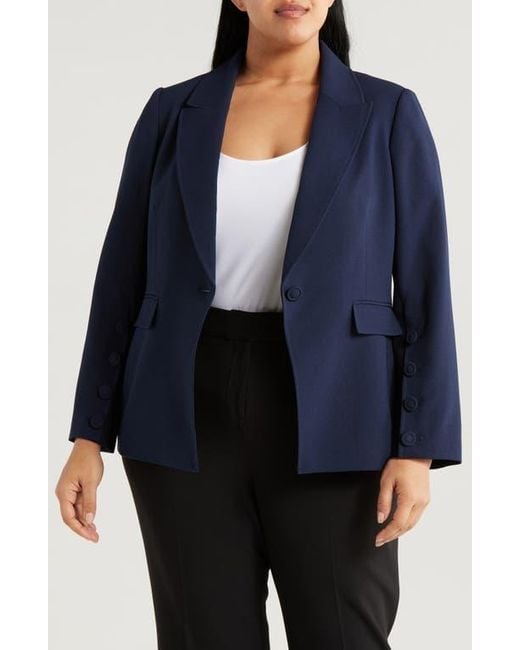 Tahari Blue One-Button Blazer