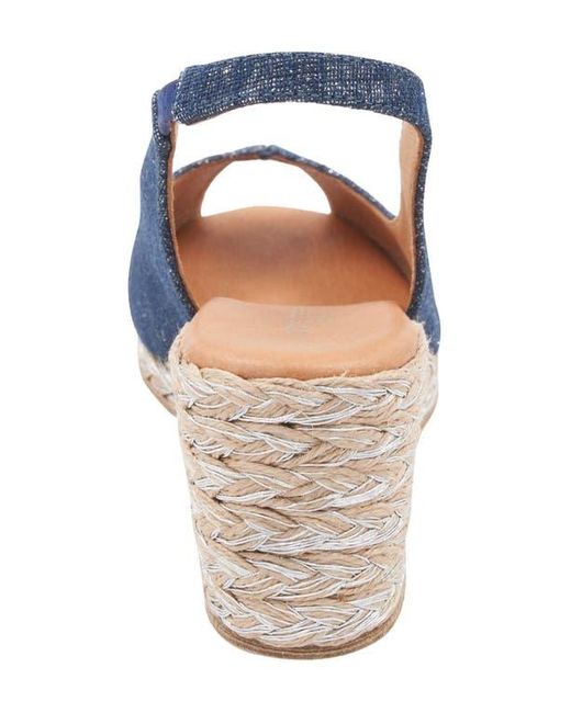Andre Assous Blue Audrey Espadrille Wedge Sandal