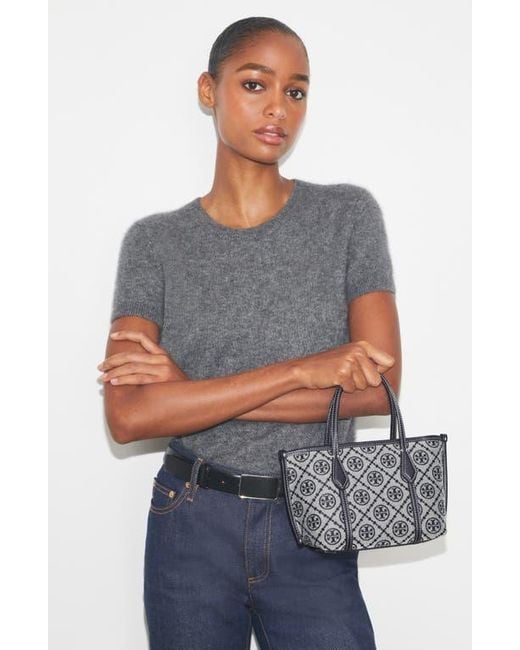 Tory Burch Multicolor Mini Perry T Monogram Jacquard Tote