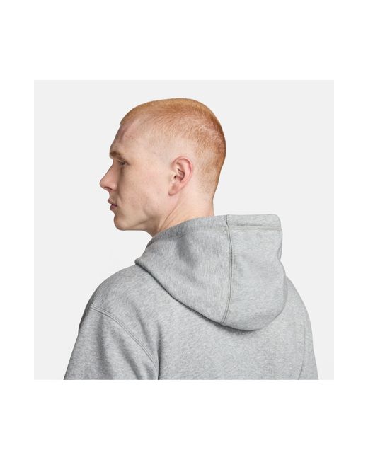 Nike Gray Club French Terry Pullover Hoodie for men
