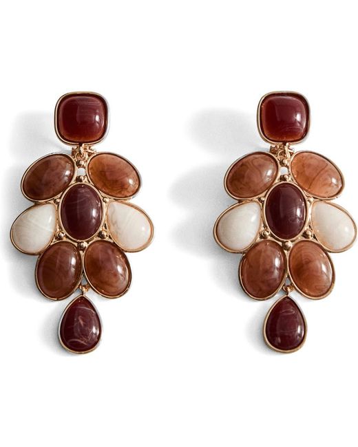 Mango Brown Mixed Resin Drop Earrings