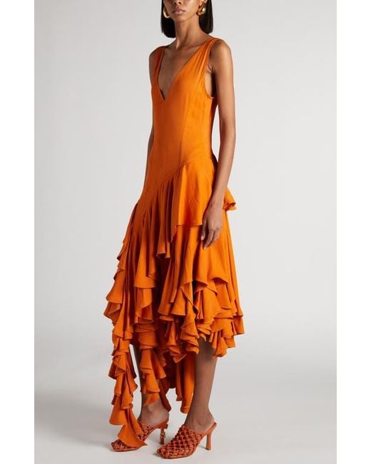 ワンピース BOTTEGA VENETA ASYMMETRICAL MIDI DRESS (743355_V2T301000) Bottega Veneta Stretch Cotton Asymmetric Midi Dress | REVERSIBLE