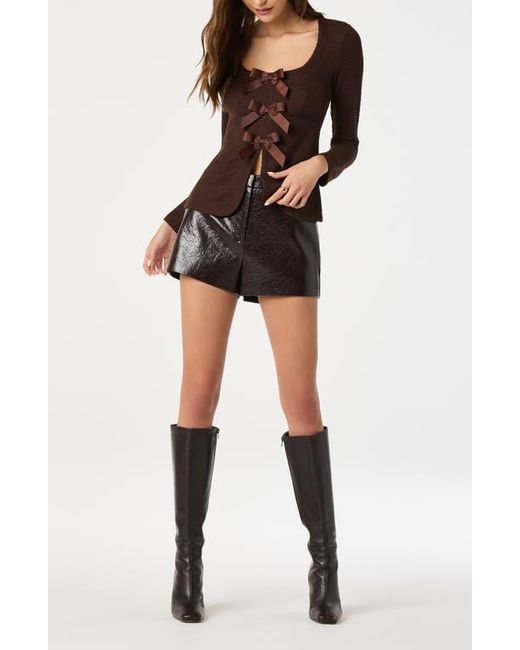 Astr Black Split Front Bow Top