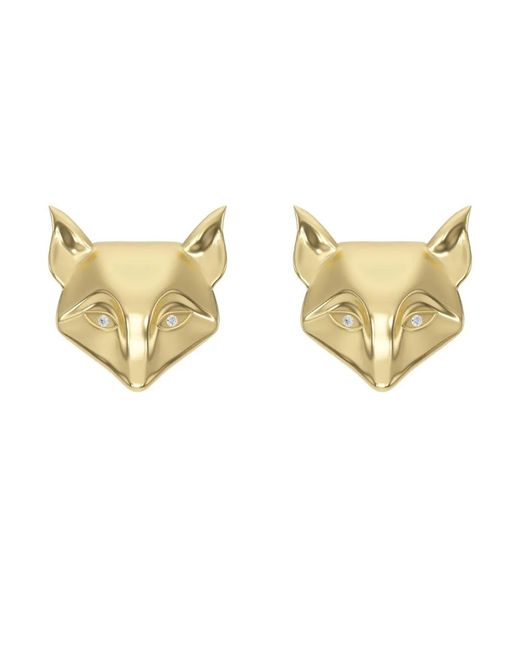 DESERI Metallic Fox Stud Earrings