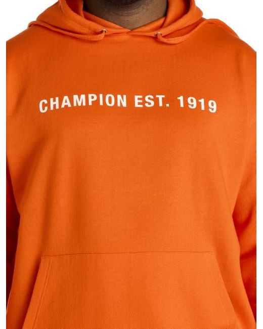 Champion Orange Big & Tall Power Blend Hoodie for men