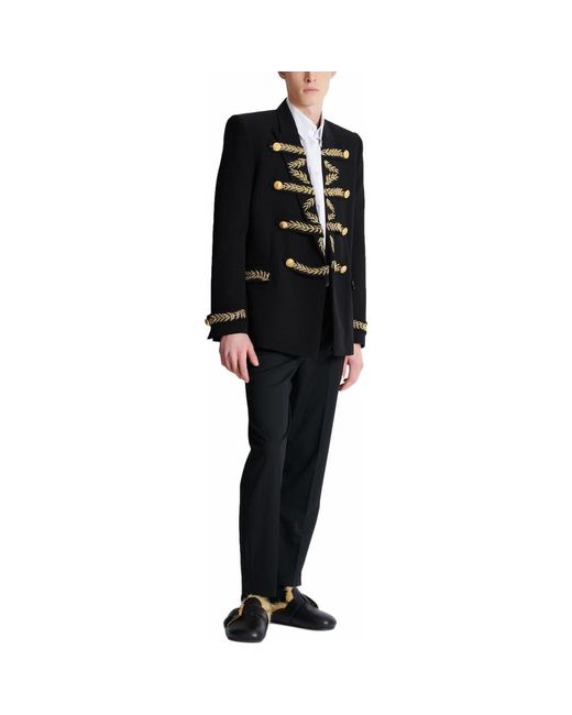 Balmain Black Embroidered Crepe Jacket for men
