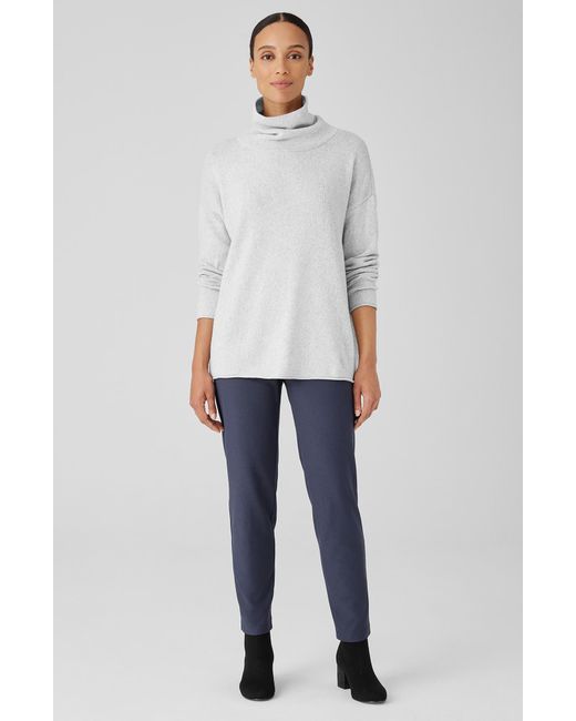 Eileen Fisher Blue Slim Ankle Stretch Crepe Pants