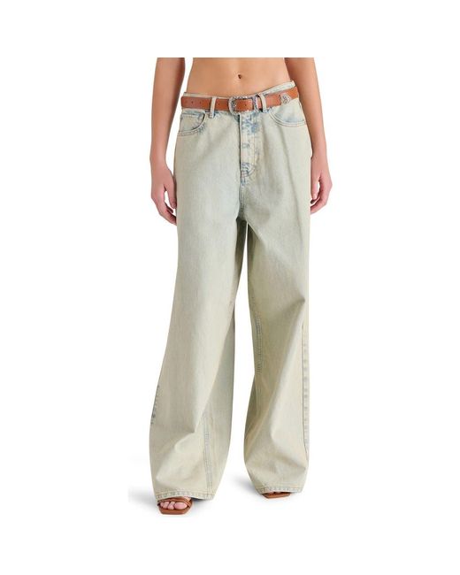 Steve Madden Natural Magnus Low Rise Wide Leg Jeans