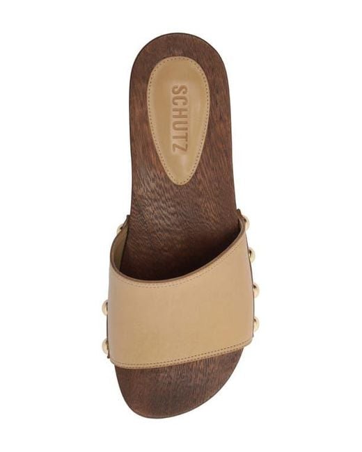 SCHUTZ SHOES Brown Shayla Slide Sandal