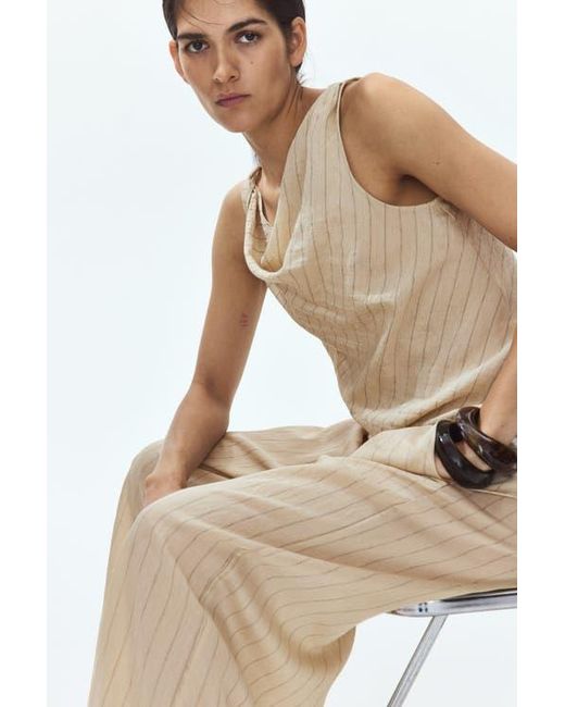 H&M Natural Straight Drawstring Trousers