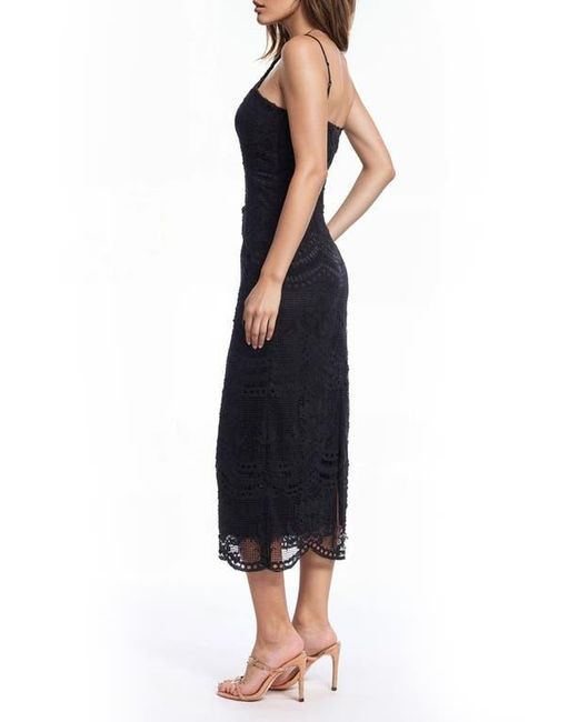 Badgley Mischka Black Mixed Lace Cocktail Dress