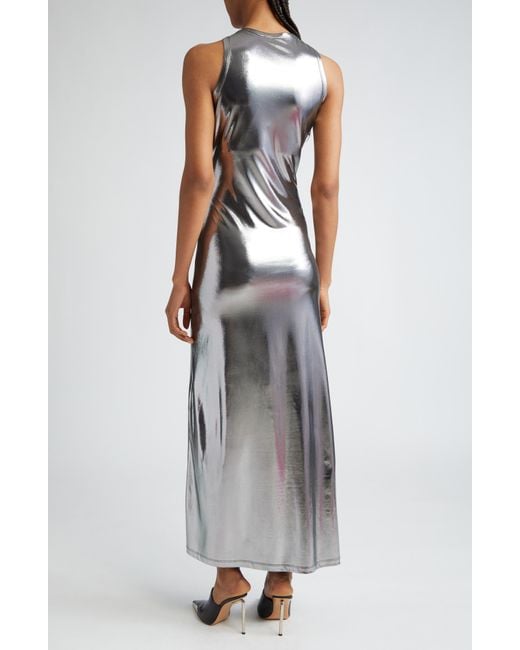 DIESEL Multicolor Diesel Metallic Foil Jersey Tank Dress