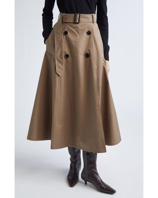 Burberry Natural Brenda Cotton Gabardine Trench Skirt