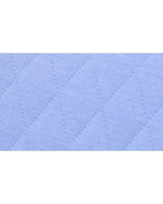 Bugatchi Blue Quilted Quarter Zip Performance Pullover for men