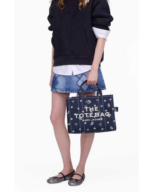 Marc Jacobs Blue The Bandana Printed Medium Canvas Tote