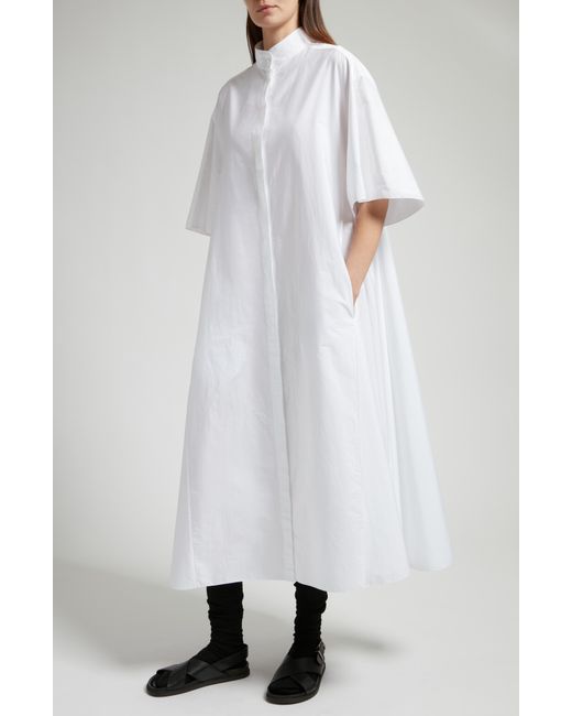 The Row White Bredel Cotton Poplin Midi Shirtdress