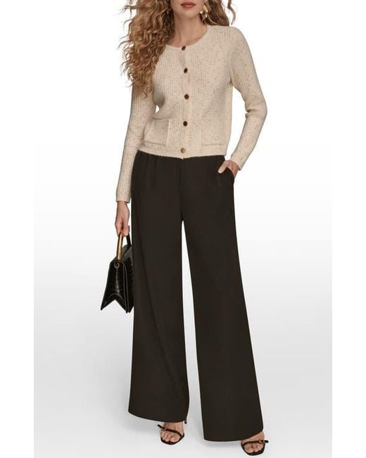 Donna Karan Natural Metallic Cardigan