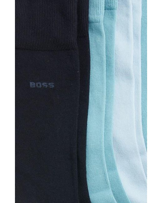 Boss Blue Assorted 5-Pack Crew Socks for men